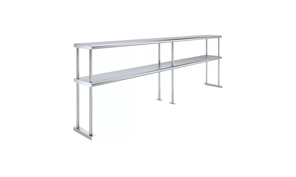 12 in. x 96 in. Stainless Steel Double Deck Over Shelf