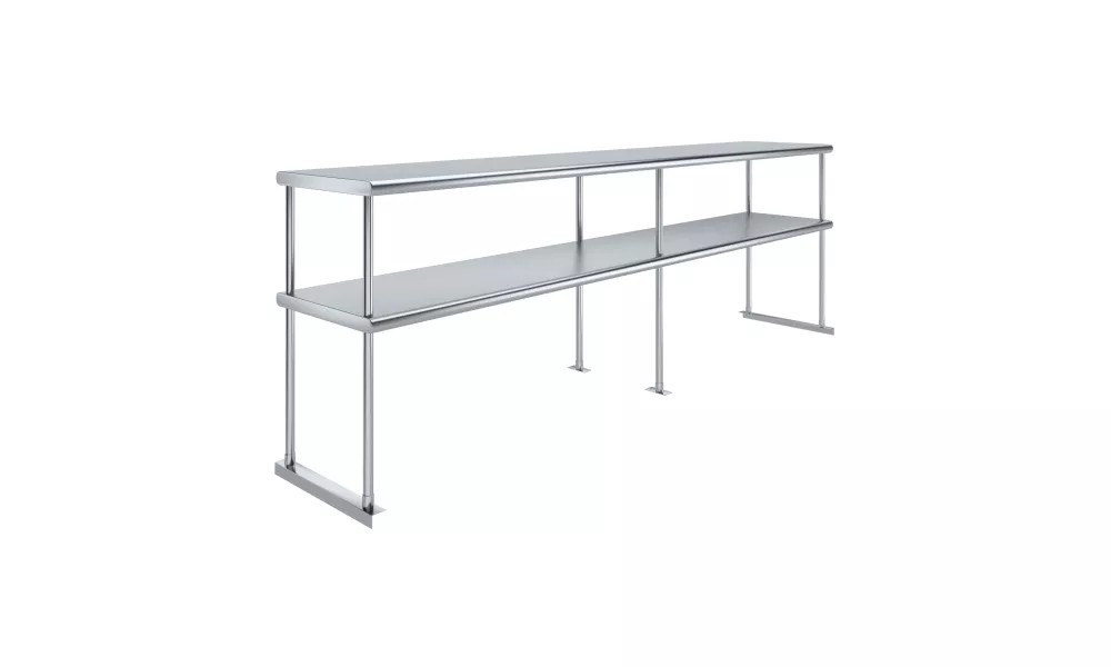 18 in. x 96 in. Stainless Steel Double Deck Over Shelf