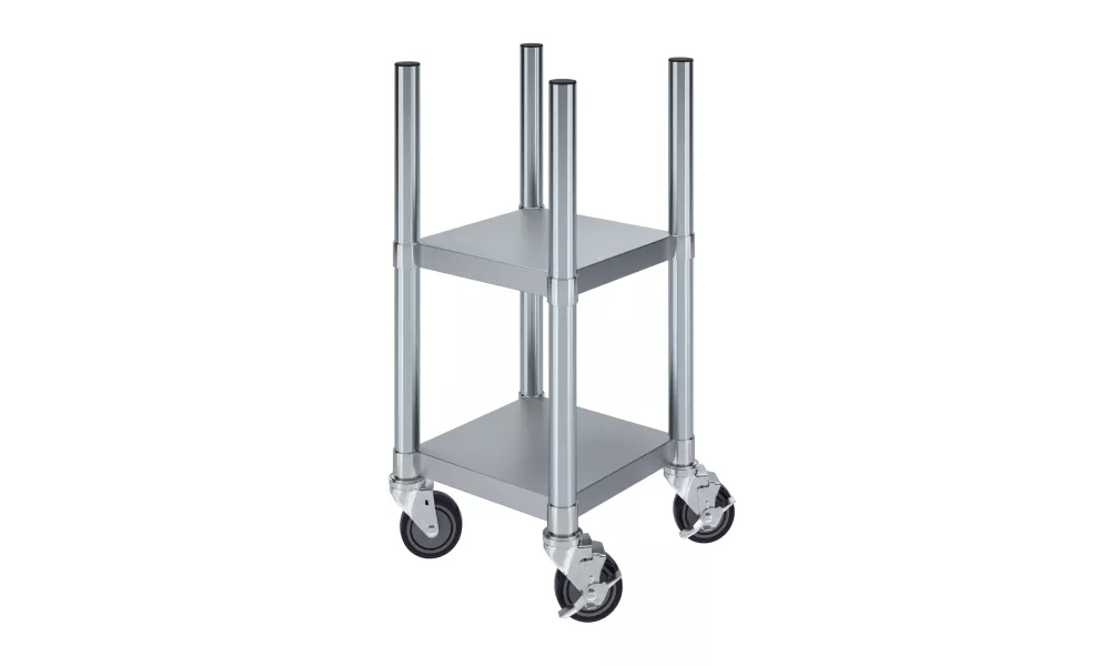 14 in. x 14 in. Stainless Steel Rice Warmer Stand with Wheels