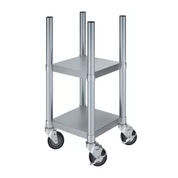 14 in. x 14 in. Stainless Steel Rice Warmer Stand with Wheels