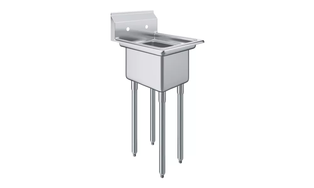 22 in. x 18 in. Stainless Steel One Compartment Sink with 12 in. x 16 in. x 10 in. Bowl