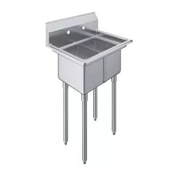 20 in. x 26 in. Stainless Steel Two Compartment Sink with 10 in. x 14 in. x 10 in. Bowls