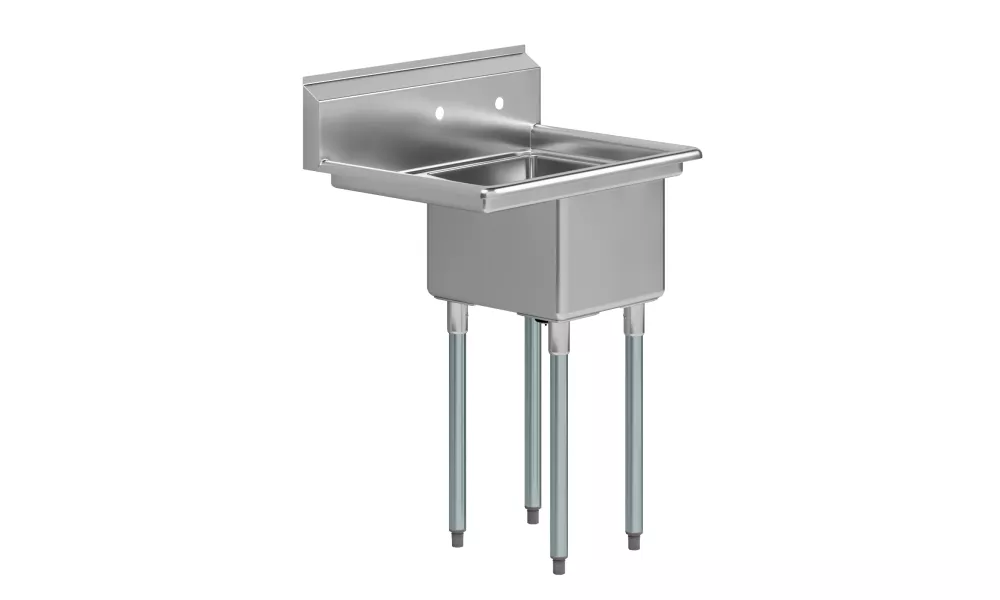 29 in. x 22 in. Stainless Steel One Compartment Sink with 16 in. x 14 in. Bowl and 12 in. Left  Drainboard