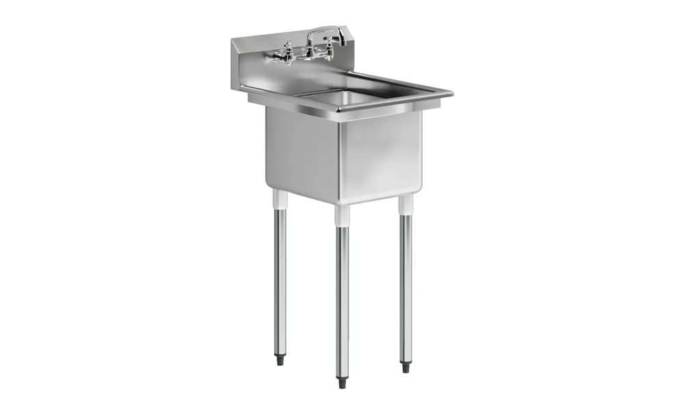 20 in. x 22 in. Stainless Steel One Compartment Sink with 14 in. x 16 in. Bowl and Faucet