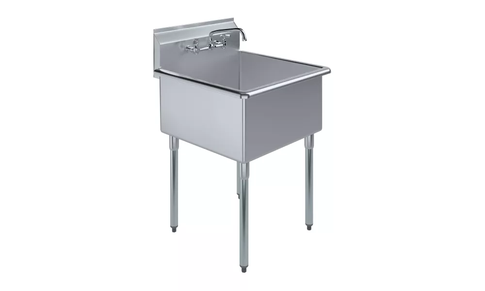 27 in. x 27 1/2 in. Stainless Steel Utility Sink With Faucet. 24 in. x 24 in. x 13 in. Bowl