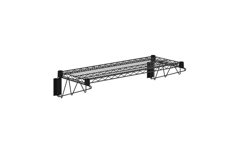 14 in. x 36 in. Black Epoxy Wire Wall Mount Shelf