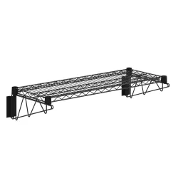 14 in. x 36 in. Black Epoxy Wire Wall Mount Shelf