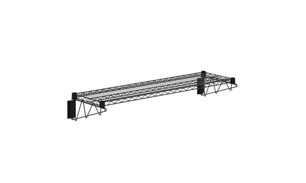 14 in. x 48 in. Black Epoxy Wire Wall Mount Shelf