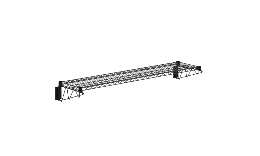 14 in. x 60 in. Black Epoxy Wire Wall Mount Shelf