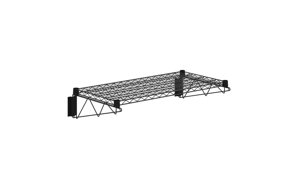 18 in. x 36 in. Black Epoxy Wire Wall Mount Shelf