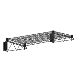 18 in. x 36 in. Black Epoxy Wire Wall Mount Shelf