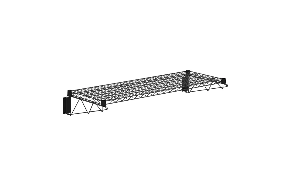 18 in. x 48 in. Black Epoxy Wire Wall Mount Shelf