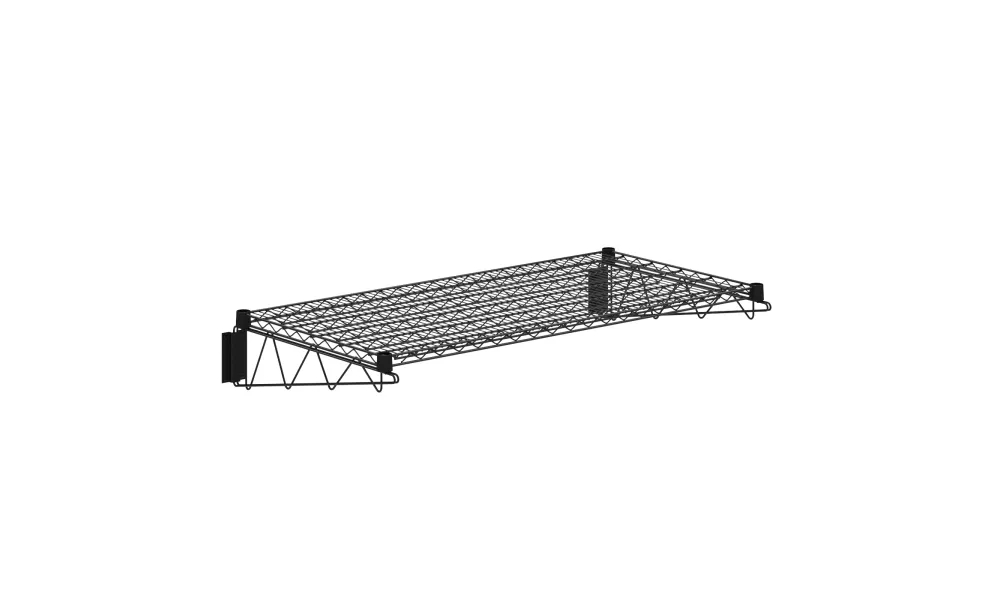 24 in. x 48 in. Black Epoxy Wire Wall Mount Shelf