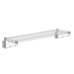 14 in. x 48 in. Chrome Wire Wall Mount Shelf