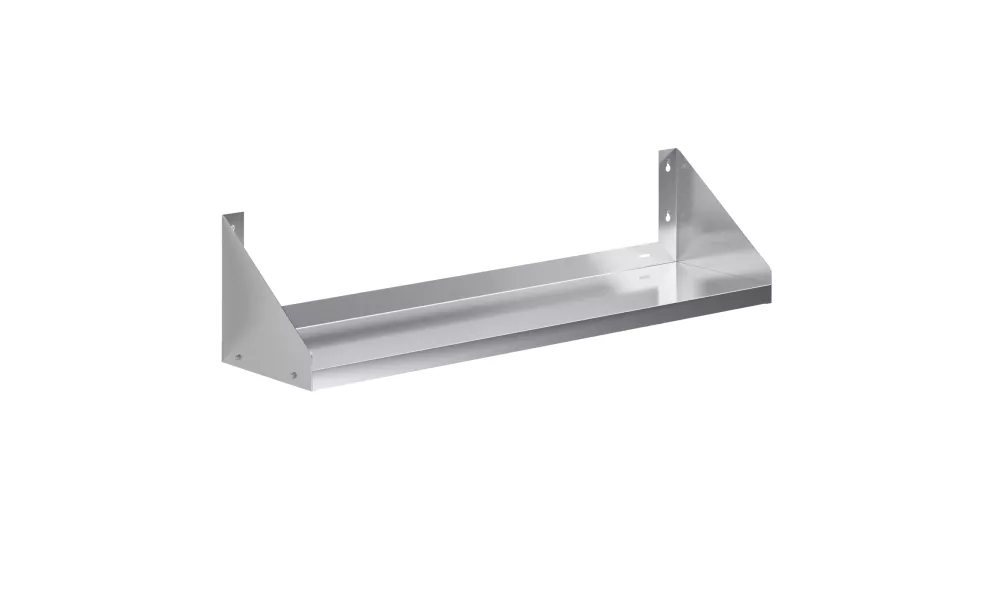 12 in. x 48 in. Stainless Steel Wall Shelf with Side Guards