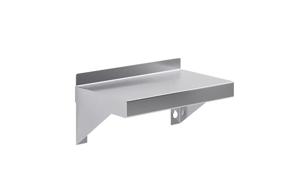 6 in. x 10 in. Stainless Steel Wall Shelf With Squared Edge