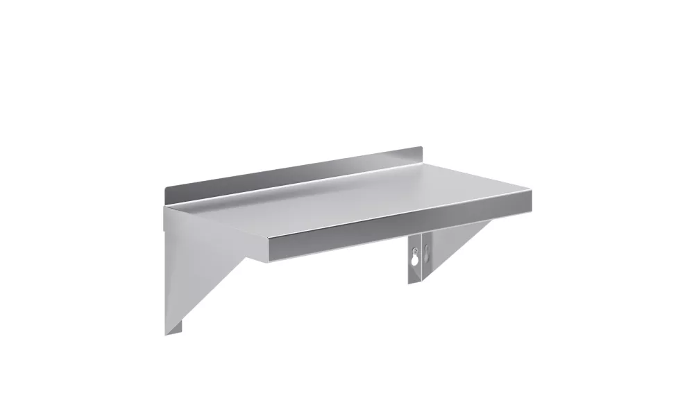 08 in. x 16 in. Stainless Steel Wall Mount Shelf Square Edge