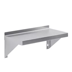 08 in. x 16 in. Stainless Steel Wall Mount Shelf Square Edge