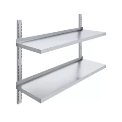 AmGood 16 in. x 48 in. Two-Tier Metal Wall Mount Shelf