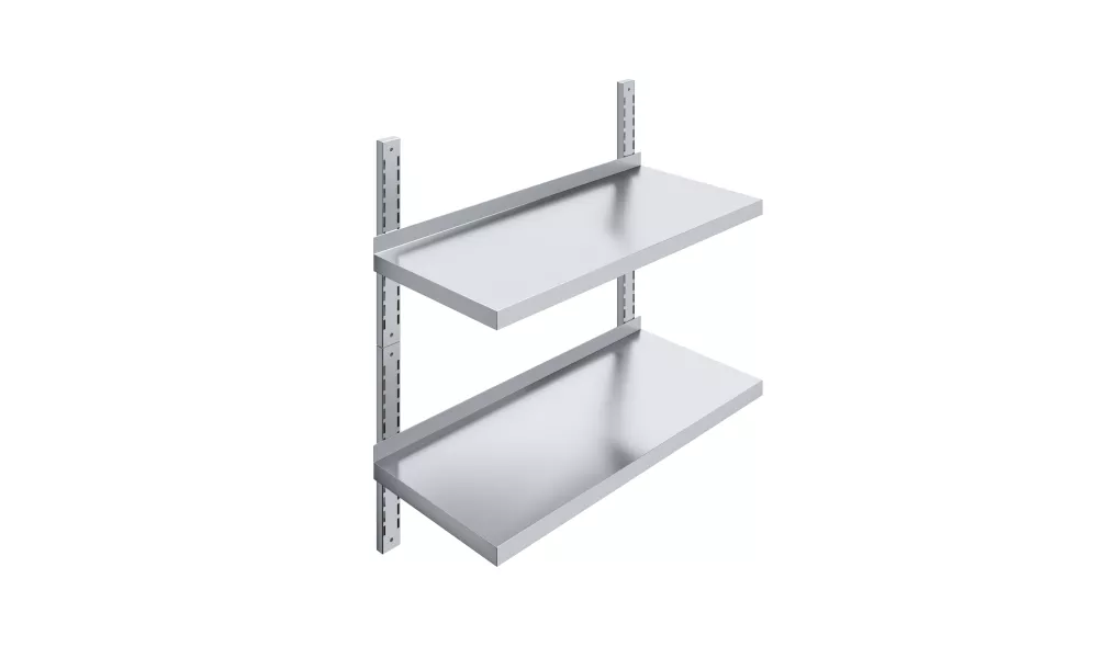 16 in. x 36 in. Two-Tier Metal Wall Mount Shelf