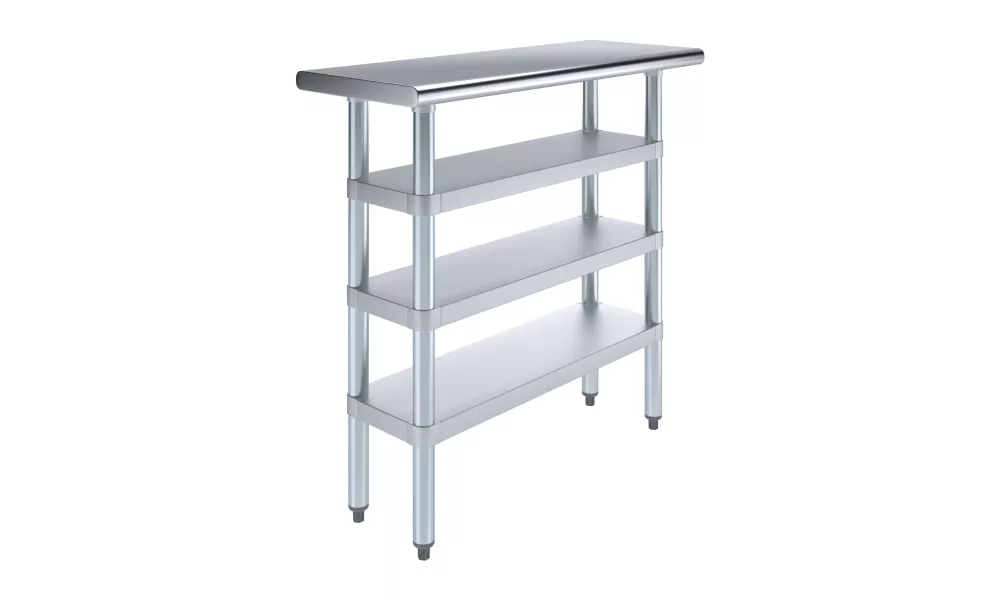 14 in. x 36 in. Stainless Steel Table With Three Undershelves