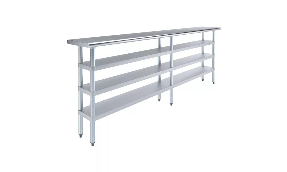 14 in. x 96 in. Stainless Steel Table With Three Undershelves