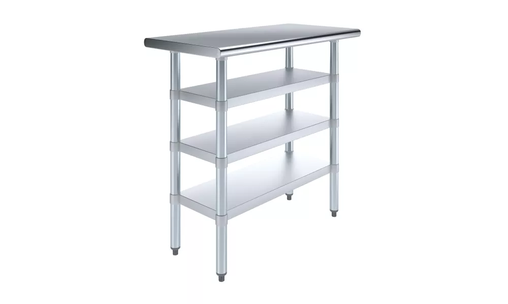 18 in. x 36 in. Stainless Steel Table With Three Undershelves