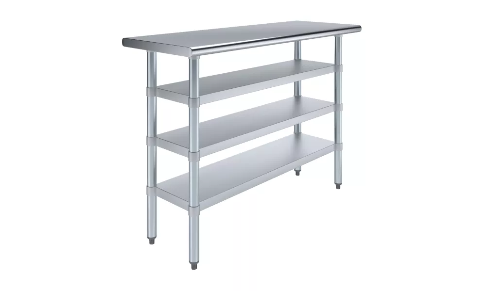 18 in. x 48 in. Stainless Steel Table With Three Undershelves