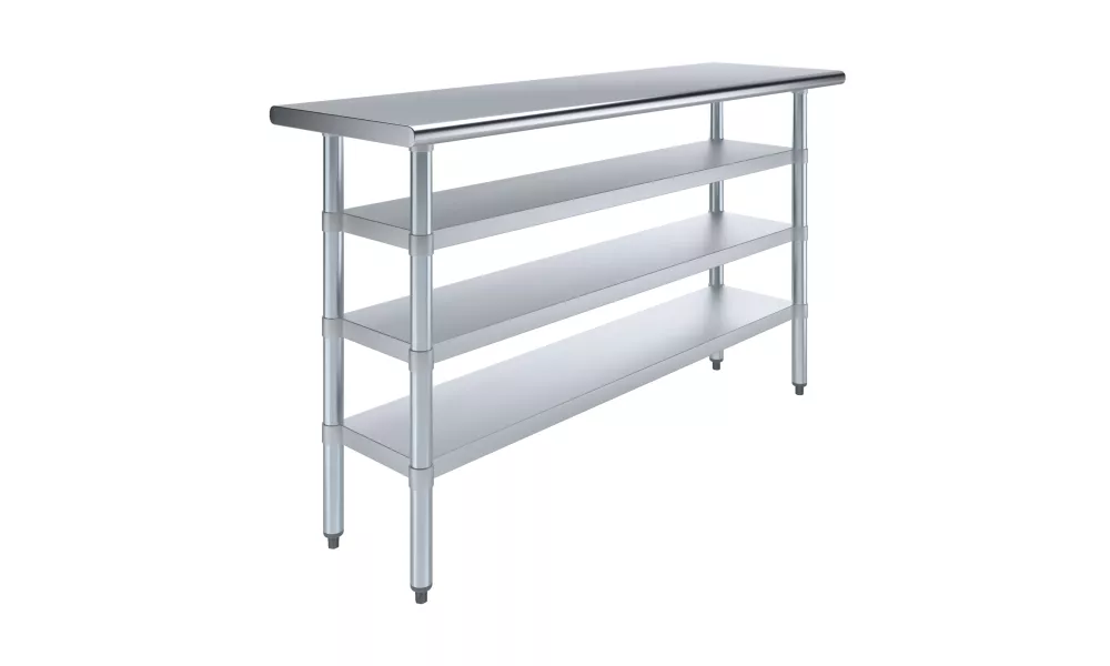 18 in. x 60 in. Stainless Steel Table With Three Undershelves