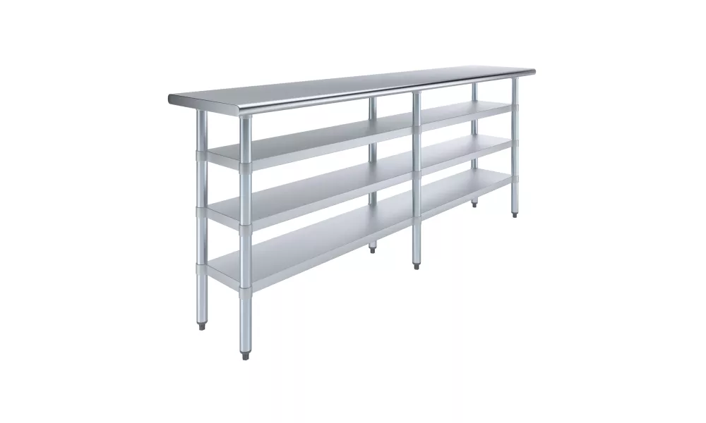 18 in. x 84 in. Stainless Steel Table With Three Undershelves