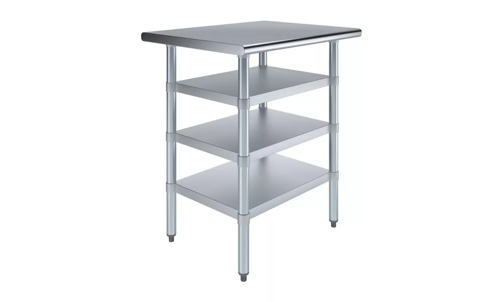 24 in. x 30 in. Stainless Steel Table With Three Undershelves