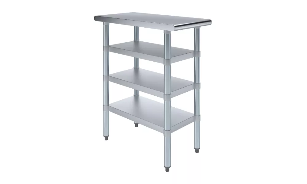 30 in. x 15 in. Stainless Steel Table With Three Undershelves