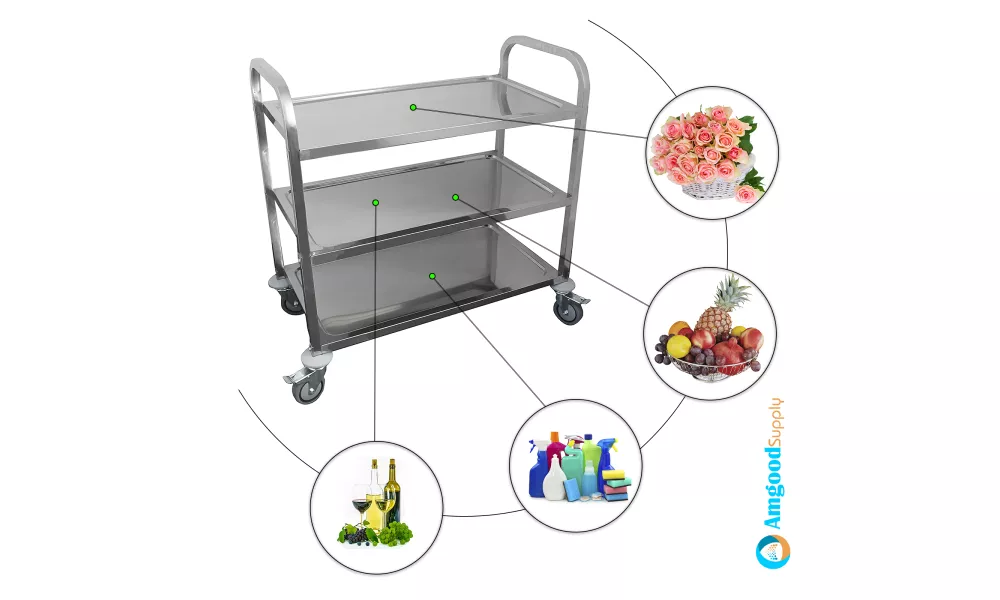 30 in. x 16 in. Two Shelf Steel Service Cart