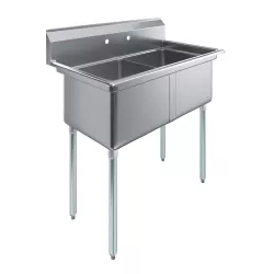 Stainless Steel 2 Compartment Utility Sink with Faucet  