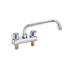 Deck Mount Kitchen Sink Faucet | 10" Swivel Spout | 4" Center | NSF | Commercial Kitchen Utility Laundry