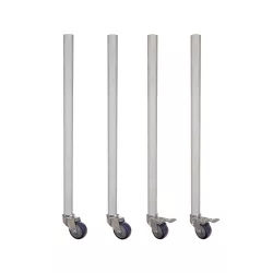 35" Galvanized Steel Legs for Work Tables with 3" Casters | Set of 4 Legs