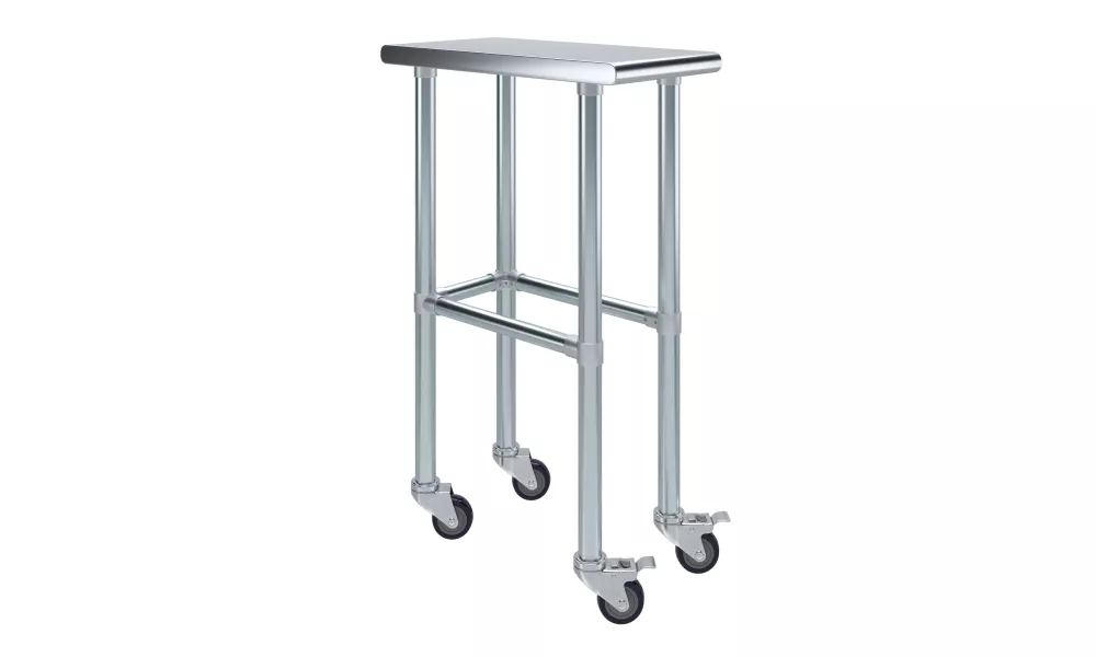 24" X 12" Stainless Steel Work Table With Open Base & Casters