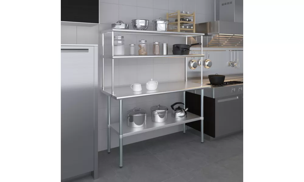 five tiers industrial stainless steel kitchen