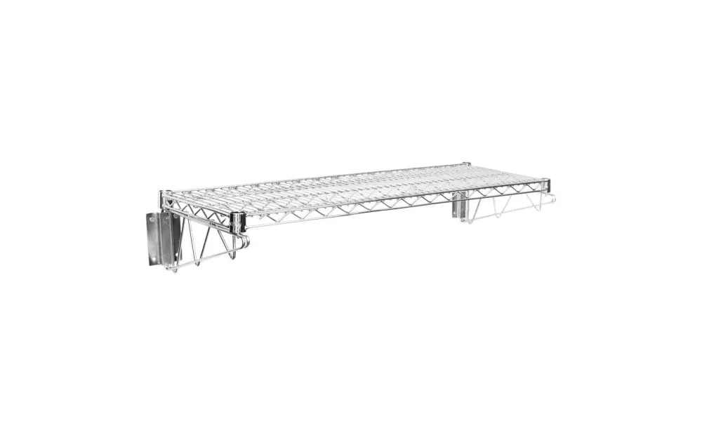 14" X 36" Chrome Wire Wall Mount Shelf