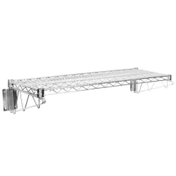 14" X 36" Chrome Wire Wall Mount Shelf