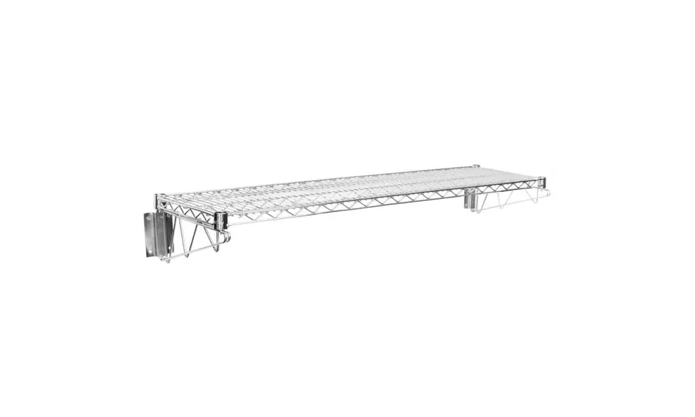 14" X 48" Chrome Wire Wall Mount Shelf