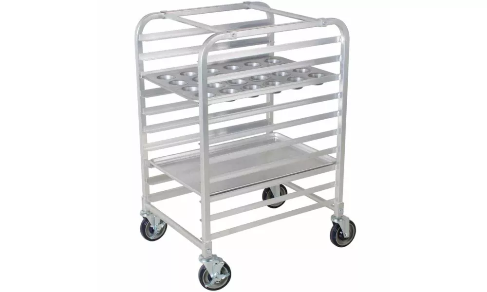 Excellante 10-Tier Bon/Sheet Pan Rack With 4 Casters ( 2X Locking, 2  Regular) 20 1/4 X 26 X 38 1/2, Kockdown, NSF, Comes In Set