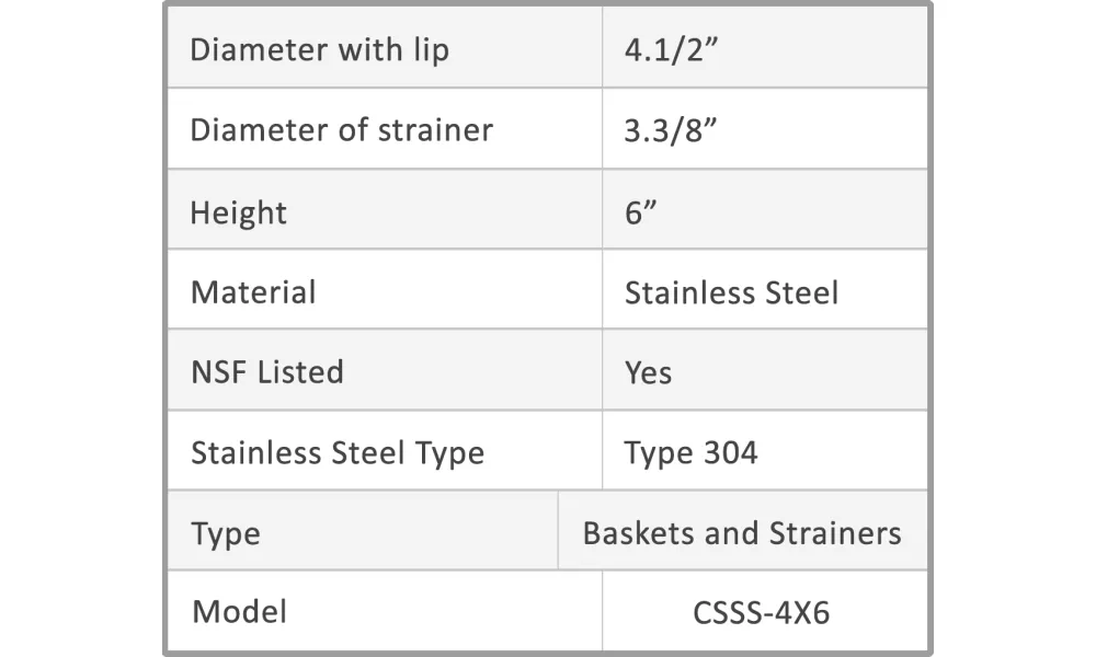 Commercial Model Strainer