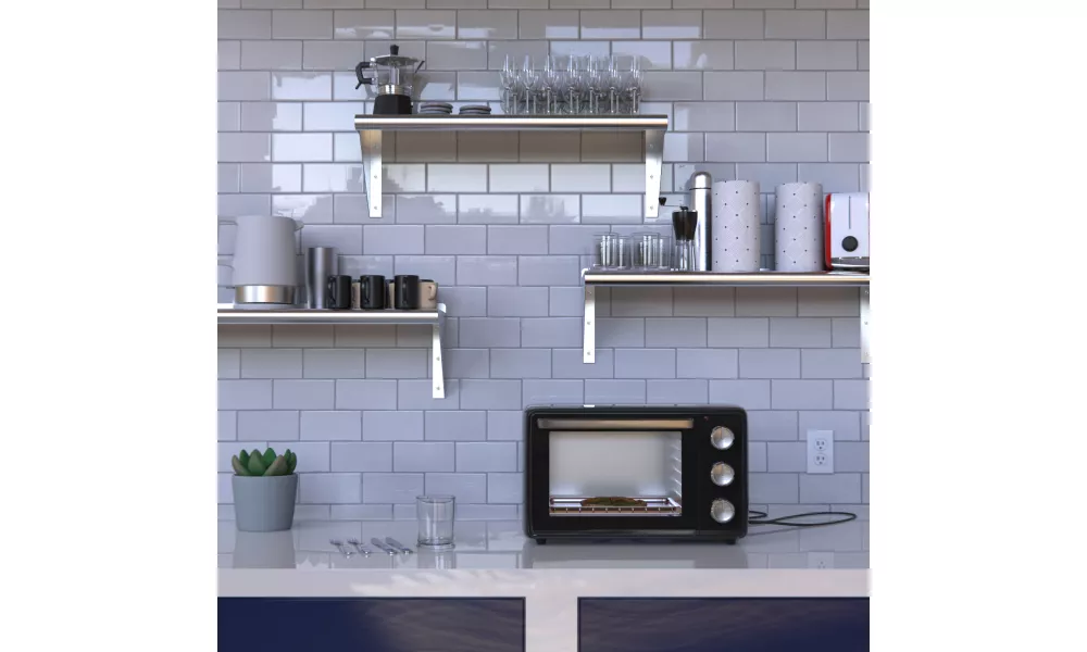 30 Backsplash w/ Fold Down Shelves - Stainless 