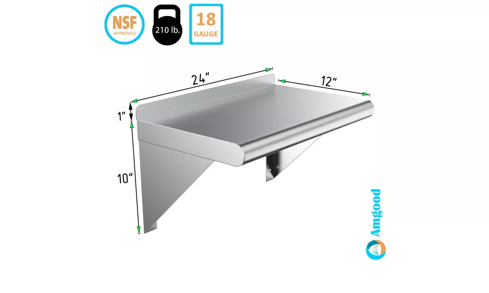  AmGood Stainless Steel Wall Shelf