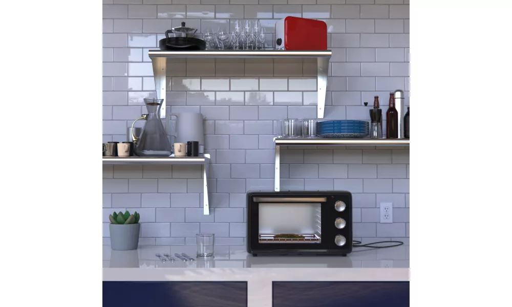 Modern Stainless Kitchen Shelves