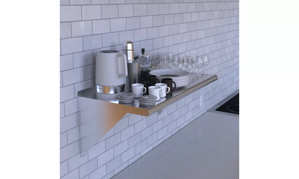 Stainless steel wall discount mounted kitchen shelves