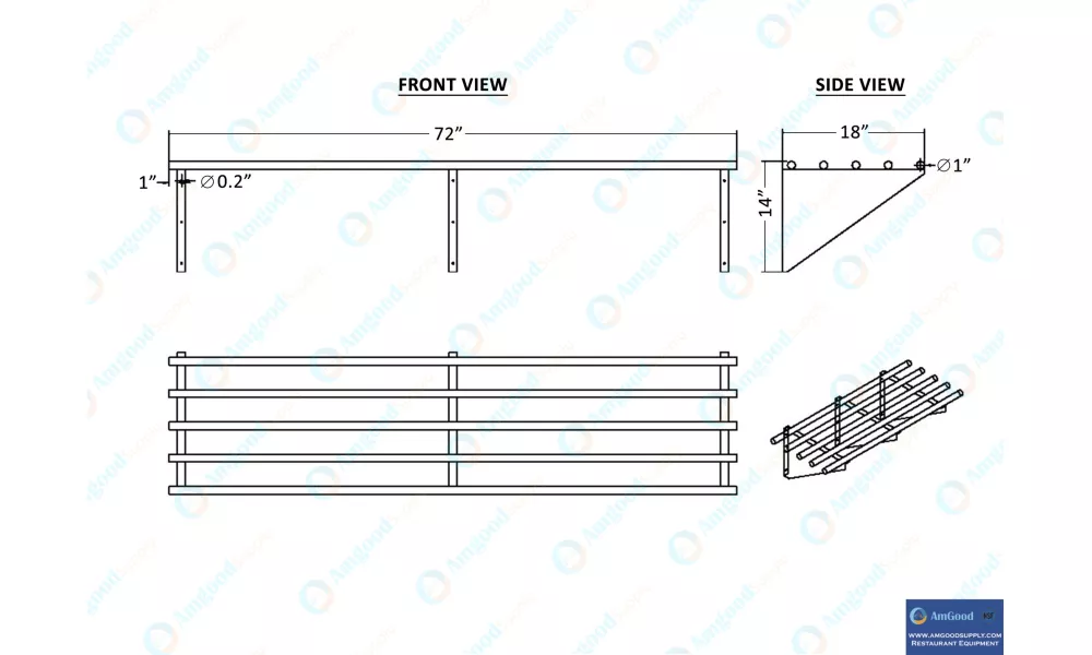 AmGood Stainless Steel Wall Shelf | NSF Metal Shelf | Over 50 Custom  Options Available