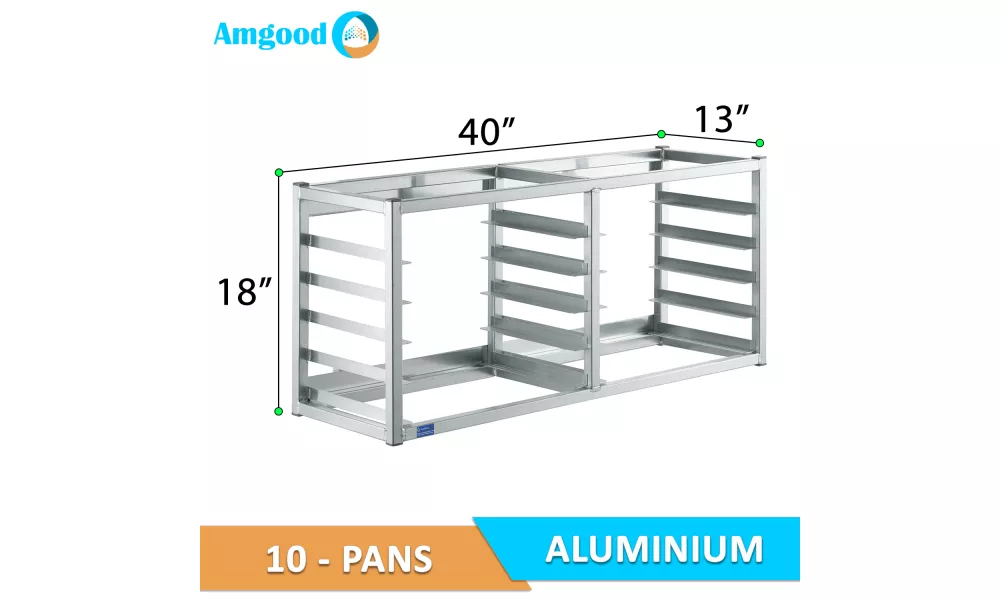 Wall Mounted Sheet Bun Pan Rack With 10 Pans 40 x 13 x 18, Aluminium