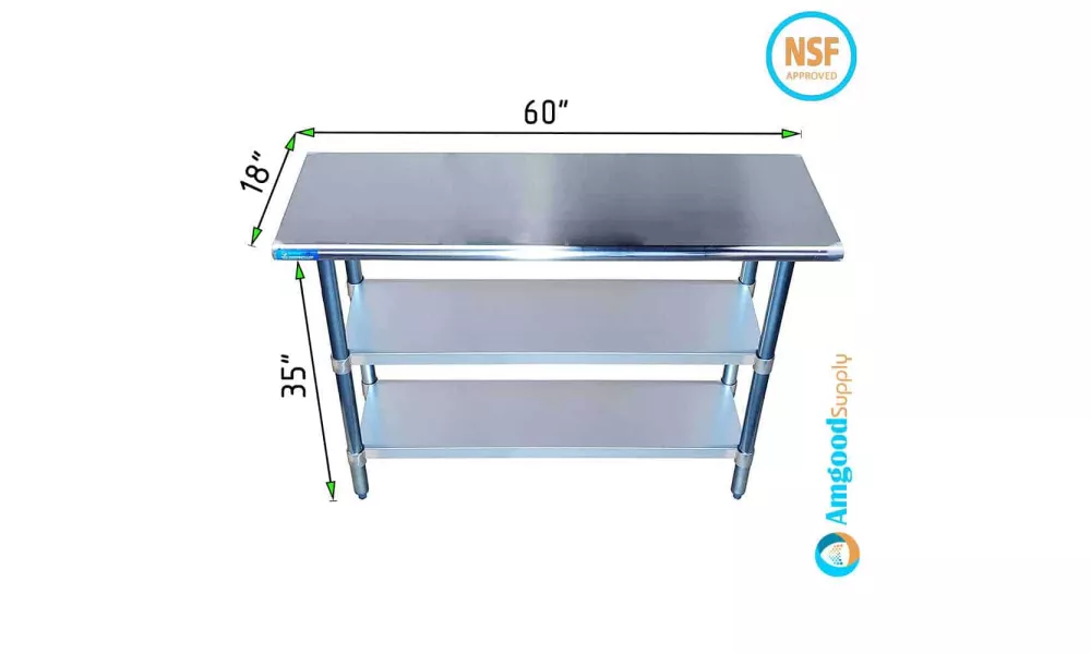 Eagle T4860SEM Stainless Steel 48 Inch x 60 Inch Work Table w/ Undershelf